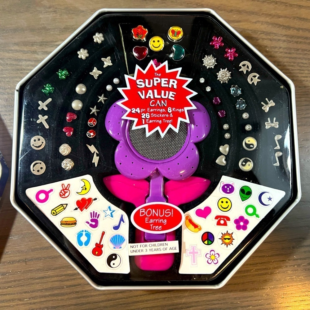 NWT Kids Earring Set + Stickers + Earring Flower Tree